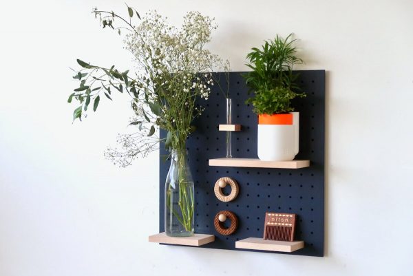 Pegboard 48x48 cm - Modular Storage based on Wall Shelf for your Home or bedroom - Blue