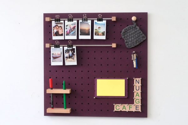 Photo Holder and Accessories for Pegboard - Wall Mounting System for Polaroid and Others - Simple and Modular - Wall Shelf