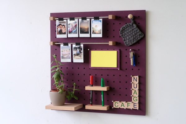 Photo Holder and Accessories for Pegboard - Wall Mounting System for Polaroid and Others - Simple and Modular - Wall Shelf