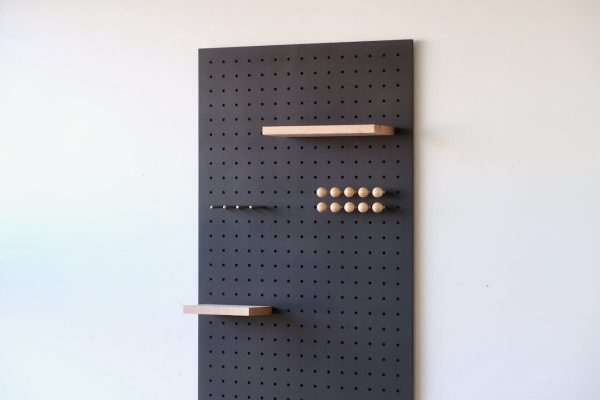 Pegboard 96x48 cm - decoration for living room and bedroom - black wood