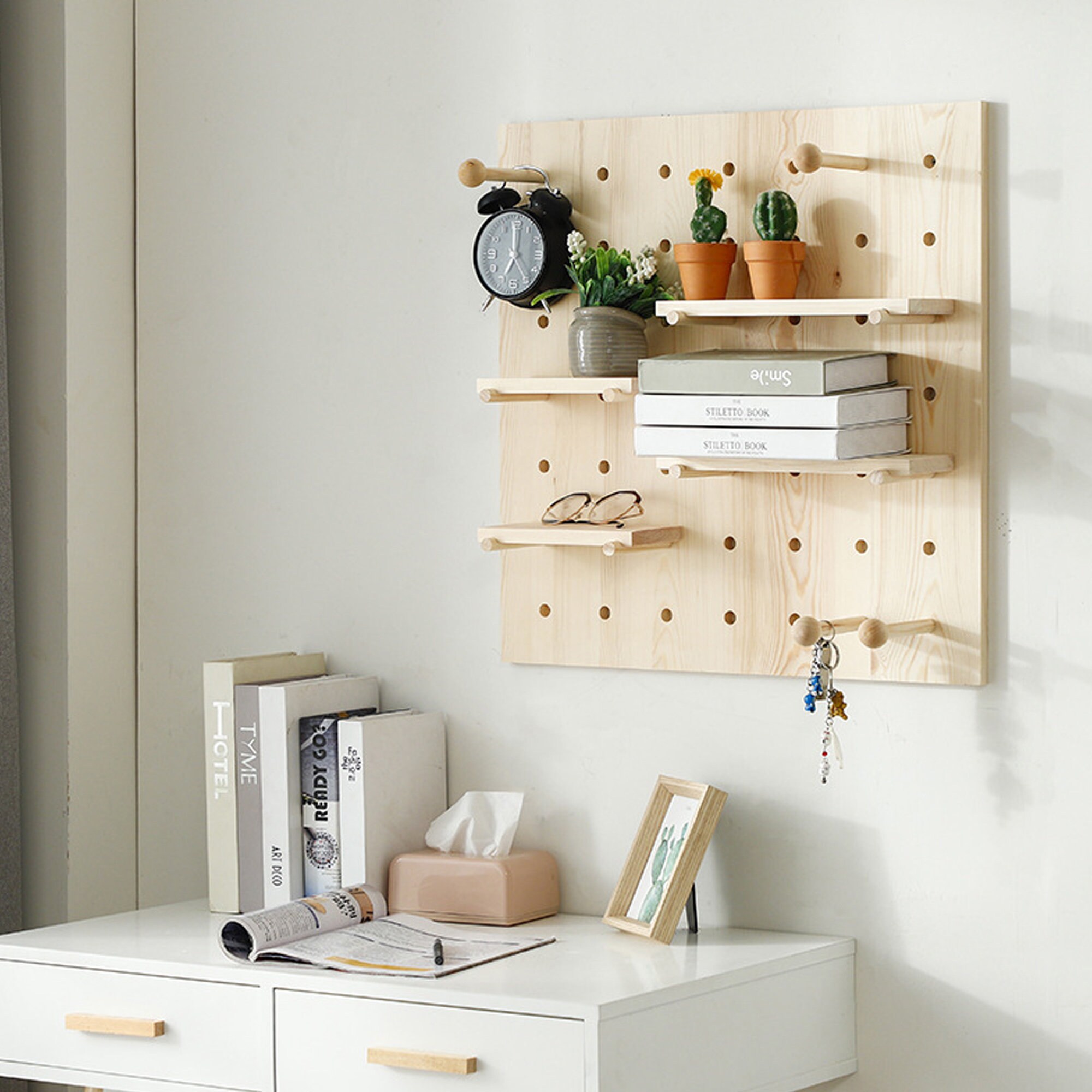 Handmade Wooden PegBoard Shelves ET1007
