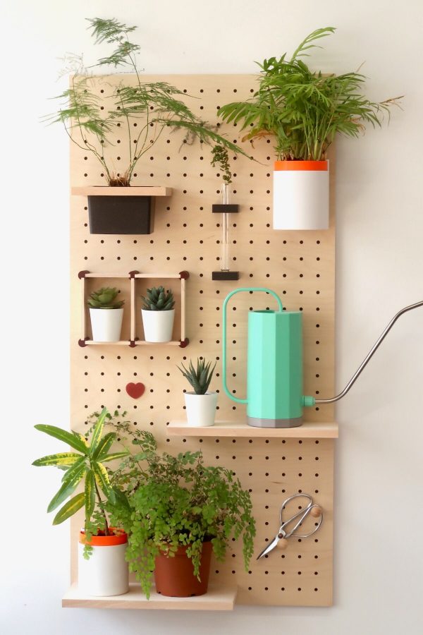 Birch Pegboard 96x48 cm - Wall Shelf for the home - a Bookcase that fits in your living room, office, hall