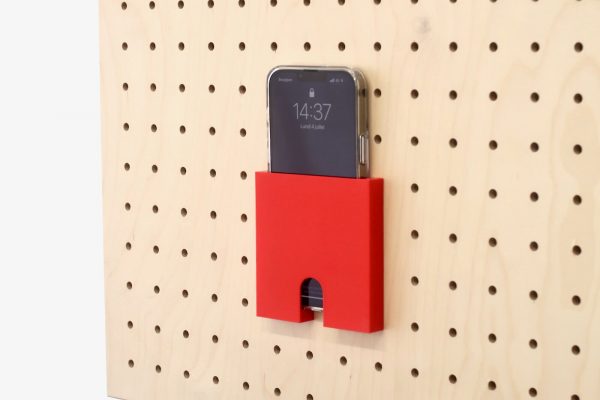 Phone holder for pegboard - Wall storage for all types of smartphones