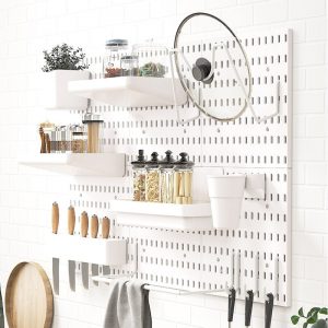 DIY Pegboard Accessories Hanging Shelf Storage Hooks Wall Organizer No Punching Crafts Organization For Garage Kitchen Room