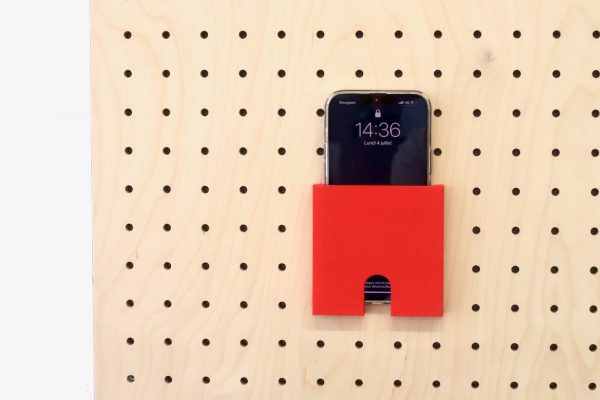 Phone holder for pegboard - Wall storage for all types of smartphones